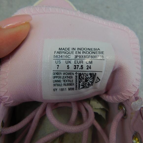 Converse Pink Chuck Taylor All Star Scalloped Edge Ox Women's Sneakers Suede S7 - Picture 10 of 10